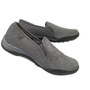 Grasshoppers Ortholite Quilted Slip On Shoes Women Size 7 M Gray Comfort Loafers